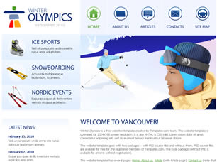 Winter Olympics Free Website Template