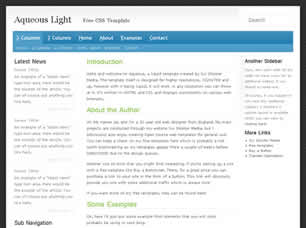 Aqueous Light Free CSS Template