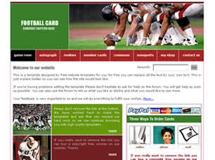 Football Card Free Website Template