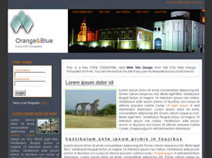 Orange & Blue Free Website Template