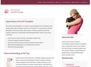 Pet Lovers Free Website Template