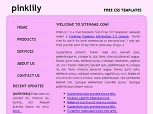 Pinklily Free CSS Template