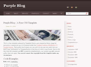 Purple Blog Free Website Template