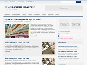 SimpleScheme Magazine Free Website Template