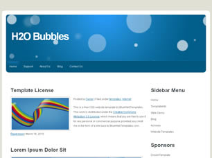H2O Bubbles Free Website Template