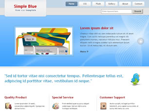 Simple Blue Free CSS Template