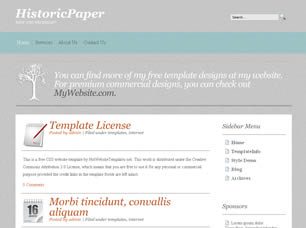 HistoricPaper Free Website Template