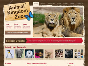 Animal Kingdom Zoo Free CSS Template