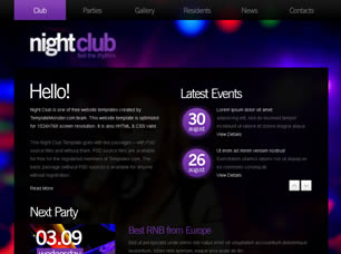 nightclub Free Website Template