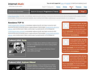 Internet Music Free Website Template