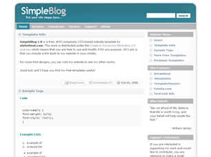 SimpleBlog 1.0 Free Website Template