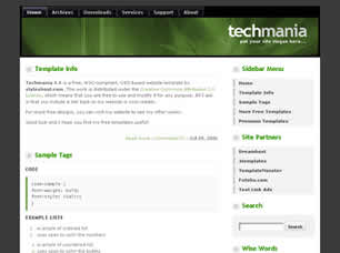Techmania 1.1 Free Website Template