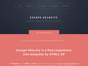 Escape Velocity Free CSS Template