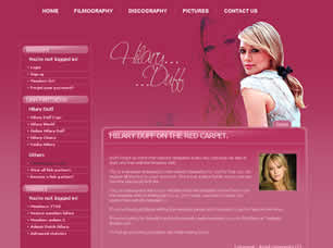 Hilary Duff Free Website Template