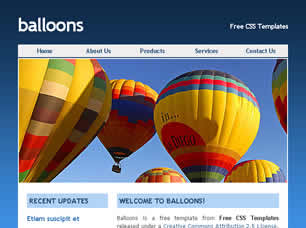 Balloons Free Website Template