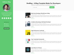 DevBlog v1.1 Free Website Template