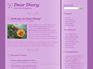 Dear Diary Free Website Template