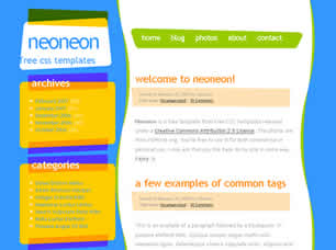 Neoneon Free Website Template
