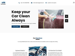 Car Clean Free Website Template