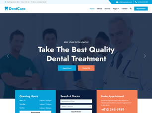 DentCare Free Website Template
