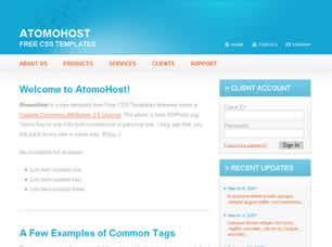 AtomoHost Free Website Template