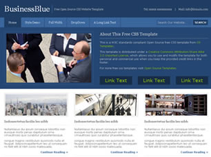 BusinessBlue Free Website Template