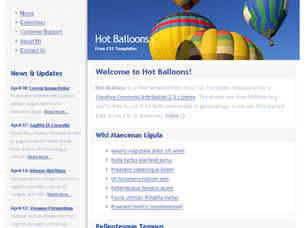 Hot Balloons Free Website Template