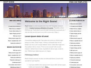 Night Scene Free Website Template