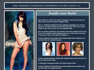 Jennifer Love Hewitt Free Website Template