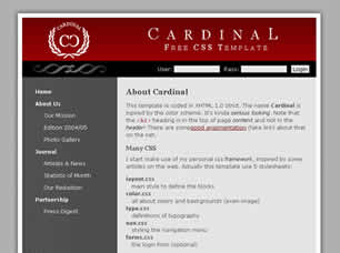 Cardinal Free Website Template