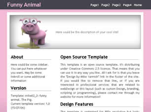 Funny Animal Free Website Template