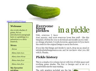 In a Pickle Free CSS Template