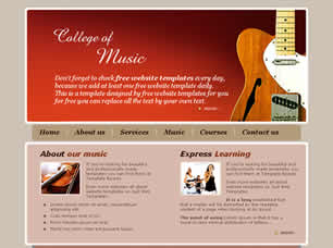 College of Music Free Website Template