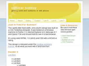 Summer Holiday Free Website Template
