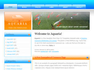 Aquaria Free Website Template
