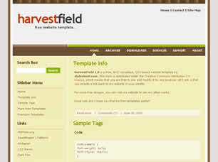 HarvestField 1.0 Free CSS Template