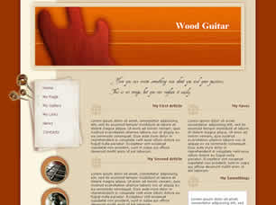 Wood Guitar Free Website Template