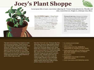Joeys Plant Shoppe Free Website Template
