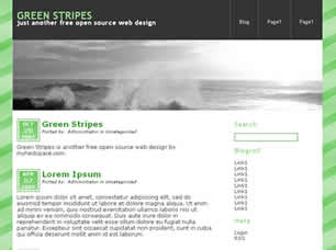 Green Stripes Free Website Template