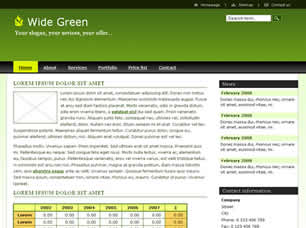 Wide Green Free CSS Template