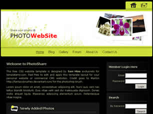 PhotoShare Free Website Template